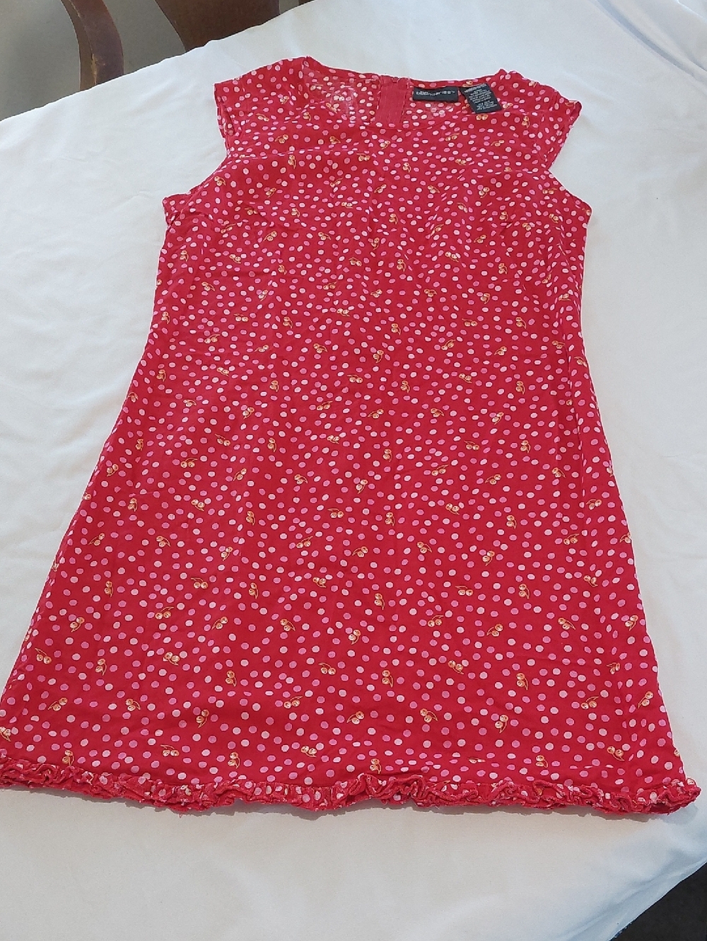 No Boundaries Red And White Polka Dot Cherry  Casual Dress